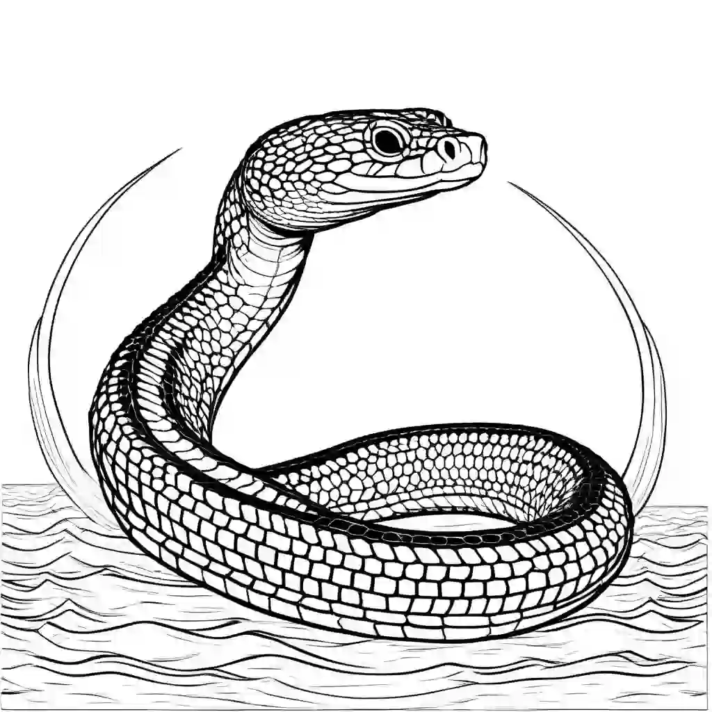 Olive Sea Snake coloring pages